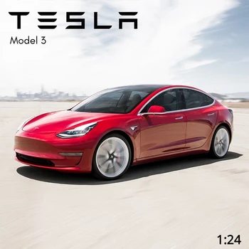 1:24 Lydinio Tesla Model 3 Automobilio Modelį Diecasts Metalo Transporto Priemonės, Automobilio Modelis, Modeliavimas, Garso, Šviesos, Vaikams, Žaislų, Dovanų Kolekcija