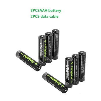 12PCS 100% AAA1.5v USB greito įkrovimo ličio baterijos aaa baterijos Įkrovimo Baterija (akumuliatorius duomenų kabelis Nemokamai