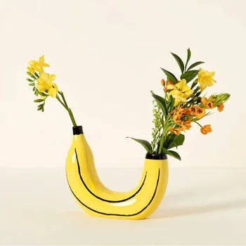 2023 Naujas Paprastas Bananų Vaza Gėlių Vaza Kūrybos Namų Kambarį Valgomasis Apdaila, Apdailos Dervos Amatai