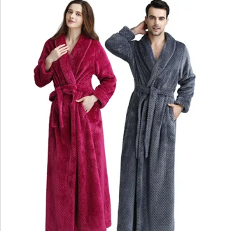 2023 Storas Šiltas Žiemą Chalatas Vyrams, Minkštas kaip Šilkas Extra Long Kimono Vonia, Chalatas, namų Padažu Suknelė sleepwear Vyrų Flanelė Rūbeliai