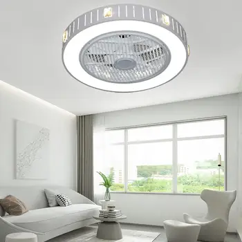 55cm Modernios LED Ventiliatorius, Šviesos, 3-Pavarų Flush Mount Lempa, w/ Remote 110V namuose lempos apšvietimo miegamasis gyvenimo silent