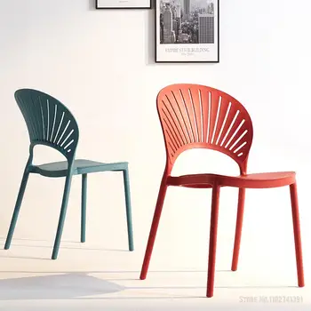 Atsipalaiduoti Prabanga Vintage Valgomojo Kėdės Šiaurės Šalių Šiuolaikinės Minimalistinės Šiuolaikinio Plastiko Kėdės Ergonomiškas Biuro Sillas Baldų Salonas