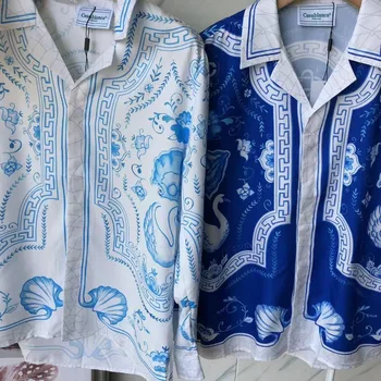 Casablanca White Marškinėliai Vyrams, Moterims, Aukštos Kokybės Negabaritinių Ilgas Rankovėmis Marškinėliai