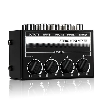 CX400 Audio Mixer Stereo Mini 4-Kanalo Pasyvus Maišytuvas Mikrofonas Multi-Channel 1-4 Iš Stereo Splitter Studija