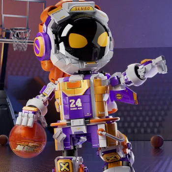 Dizainerių Kūrybos Kosmoso Kūrimo Bloką Slam Dunk Basketball Astronautas Duomenys Plytų Surinkti Žaislai, Su Šviesos