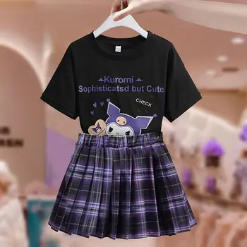 Dviejų dalių Komplektas Merginos Sijonas Studentų Kostiumas korėjos Versija trumparankoviai Vasaros Suknelė Mergina Saldus T-Shirt Kolegija Stiliaus Klostuotas Sijonas