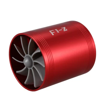 Dviguba Turbina Turbo Įkroviklis Oro Įsiurbimo Dujų Kuro Taupymo Ventiliatorius Automobilis (raudonas)