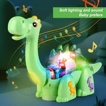 Elektrinis Universalus Žaislas Dinozauras su Muzika, Šviesos Imituojamas Dinozaurų Berniukas Vaikų Žaislas Nuskaitymo Pėsčiomis Galūnių Koordinavimas