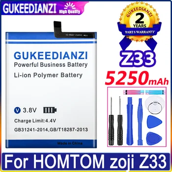 GUKEEDIANZIl Nauja HOMTOM Zoji Z33 Baterija 5250mAh už HOMTOM ZOJI Z33 Išmaniųjų Telefonų Batteria + Nemokamas Įrankiai