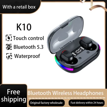 K10 TWS Bluetooth 5.3 Ausinės Belaidės Ausinės Su Mic Touch Kontrolės Ausinių HD Stereo Sporto Vandeniui Rankų XaioMi