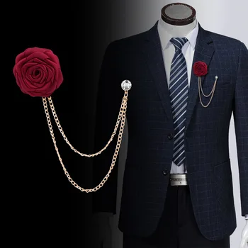 Korėjos versija jaunikis geriausią vyro vestuvių corsage medžiaga rankų darbo rožių sagė kutas grandinės vyrų kostiumas priedai