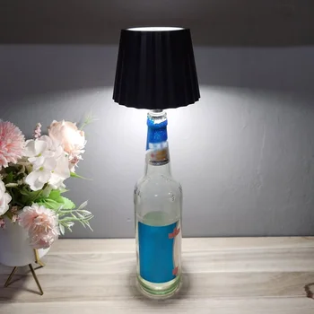 Kūrybos LED Vyno Butelis Lempa USB Įkrovimo Darbalaukio Stalo Lempa RGB Mushroom Naktį, Šviesos, Tolygus Šviesumo Reguliavimas Baras