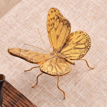 Metalo Rankdarbių Dirbtinės Gyvūnų Skulptūros Golden Butterfly Vabzdžių Dragonfly Statula Metalo Dekoratyvinės Figūrėlės Namų Puošybai