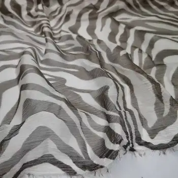 Minkštas Medvilnės Zebra Audinio Krepo Šifono Kvėpuojantis Sijonas, Marškinėliai, Šalikas Medžiaga