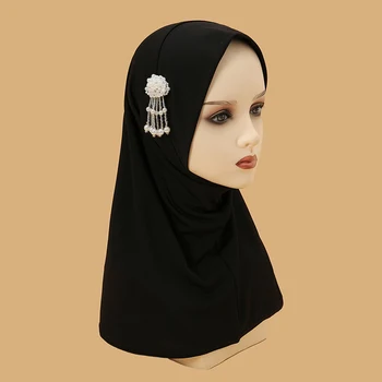Momentiniai Jersey Hijab Undercap kalnų krištolas Hijabs Moters Gėlių Granulių Musulmonų Moterys Bžūp Pilnas draudimas Galvos Apsiaustas Modalinis Islamas Turbaną