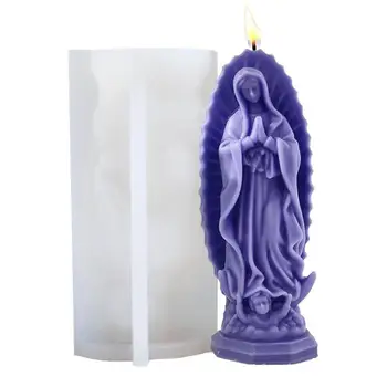 Motina Marija Pelėsių 3D Mergelės Marijos Silikono Žvakių Liejimo Formų Dervos Tinkas Aromaterapija Muilo Tortas Dekoro Sojų Vaško Žvakė