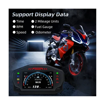 Motociklo LED Spidometro LCD Skaitmeninis Odometras Kuro Vėžės plotis 1/2/4 Cilindras