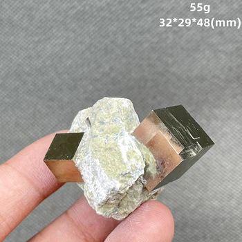 NAUJAS! 100% natūralus blizga dviejų stačiakampio gretasienio ir kubo pyrite mineralinių pavyzdys akmenys ir kristalai gydymo kvarco kristalai