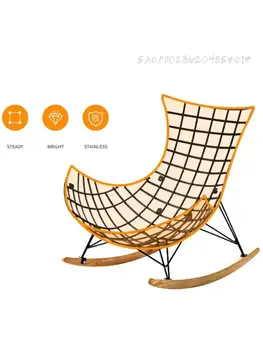 Prabanga Supamoji Kėdė, Dizaineris Atsipalaiduoti Šezlongas Lounge Recliner Mėnulis Kiaušinių Kėdės Dirbtiniais Odos/Velvet 2 Medžiagos, Kietasis Geležies Medienos Kojos