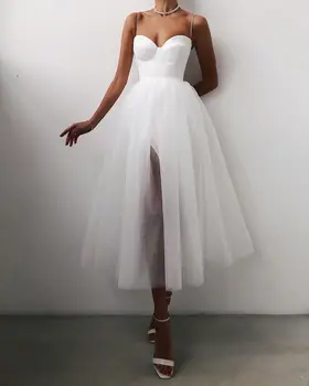 Prancūzijos šviesą kieto tinklelio suknelė su liemenėlė Slydimo suknelė nauja ilga suknelė