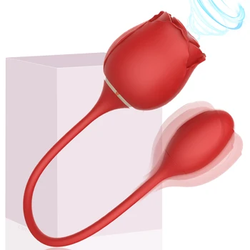 rose vibator žaislas 2 in 1 spenelių clit sucker G-spot klitorio stimuliatorius čiulpti vibratoriai Sekso Žaislai Moterims rose su dildo UYO