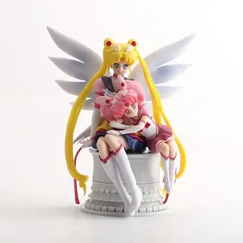 Sailor Moon Pav Tsukinousagi Pav Anime 14cm Veiksmo Figūrėlė Modelį Pvc Lėlė Mergaitė Žaislas, Kolekcines, Vaikų Gimtadienio Dovana