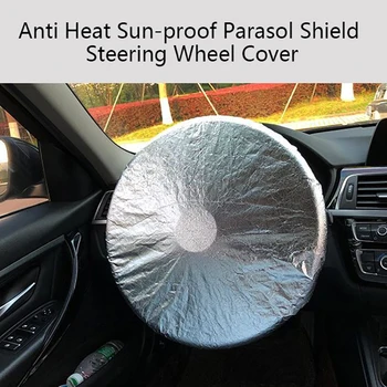 Sidabro Sutirštės Folija Kovos Šilumos Sun-Proof Skėtis Shield Vairas Padengti Kilimėlis Karščiui Atsparaus Auto Universalios