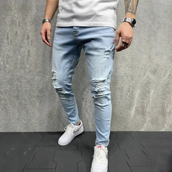 Slim-fit kojų kelnės madinga prekės ženklas visas rungtynes korėjos versija tendencija naujos kelnės mados džinsai vyrams