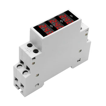 Trijų Fazių Skaitiklių Volt-Testas-Stebėti, Din Rail Mount AC80V-500V LED Skaitmeninis Mini Modulinis-Voltmeter Indikatorius