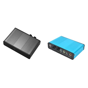 USB 6 Kanalu 5.1 / 7.1 Surround Išorinių Garso Kortelių PC Nešiojamas Darbalaukio Tablet Garso Optinis Adapteris Kortelės Patvarus (Mėlyna)