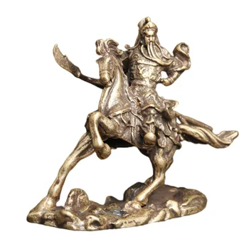Valgomojo Stalo Dekoro Bronzos Dirbiniai Guan Yu Arklio Arbatos Pet Jojimo Žalvario Žirgais, Jodinėjimas Ornamentu