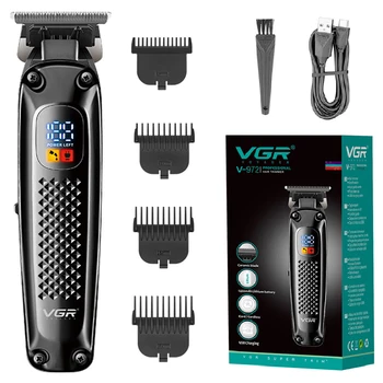 VGR Belaidžius Profesionalios Plaukų Žirklės Vyrams Barzda Žoliapjovės USB Elektriniai Plaukų Clipper Krašto Razor Plaukų Pjovimo Staklės