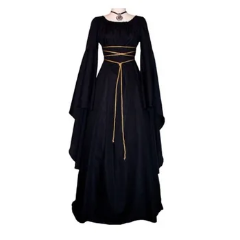 Viduramžių ir Renesanso Suknelė Suknelė Moterims Reguliuojamas Nėrinių Airijos Retro Suknelė Gotikos Ilga Suknelė Halloween Kostiumai, Suknelės