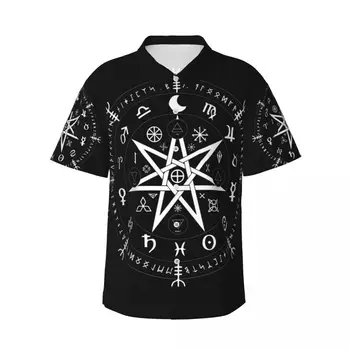 Vyriški trumparankoviai marškinėliai Wicca Zodiako marškinėliai Polo Marškinėliai, Topai