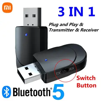 Xiaomi USB Bluetooth 5.0 Siųstuvas, Imtuvo 3 In 1 EDR Adapteris Raktu 3.5 mm AUX TV PC Ausinių Namų garso sistemos Automobilio HIFI Audio