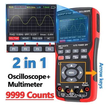 ZT702S Nešiojamą Oscilloscope Profesionalus Skaitmeninis Multimetras Elektrikas Testeris Ammeter Voltmeter Esamą Talpą, Omų Matuoklis