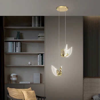 Šiuolaikinių LED Prabanga Swan Sieniniai šviestuvai Kūrybos Apšvietimo Šviestuvo Lovos Kabo Lempa Dizaino Restoranas Laiptai Baro Įranga